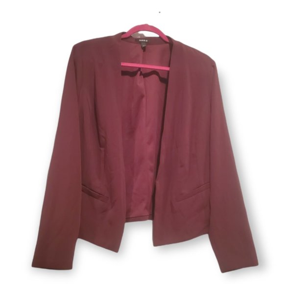 torrid Jackets & Blazers - Torrid Burgundy Red Open Front Blazer